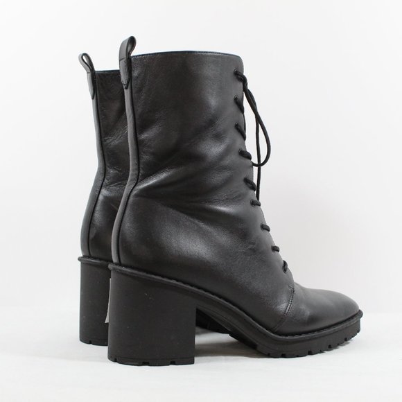 Vince Henderson Leather Lace-Up Booties - Black 10M - Picture 2 of 6